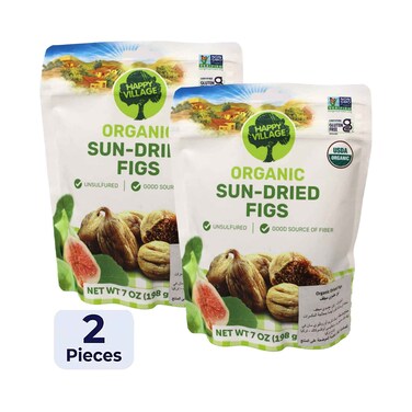 Happy Village Organic Sun Dried Figs 198g x2 Pieces