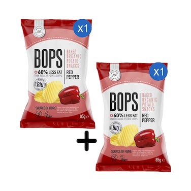 Mclloyd's Bops Baked Organic Potato Snack With Red Pepper 85g + 1 Piece