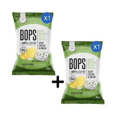 Mclloyd's Bops Baked Organic Potato Snack With Sour Cream &amp; Onion 85g + 1 Piece