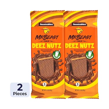 Mr Beast bar Deez Nutz Milk Chocolate With Peanut Butter 60g