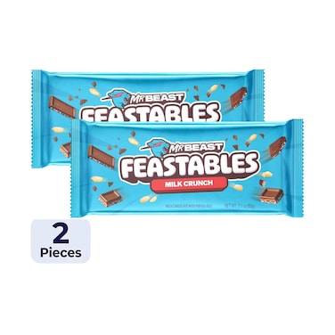 Mr Beast Feastables Milk Crunch Chocolate Bar 60g x2 Pieces