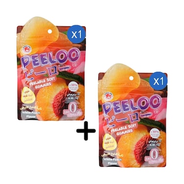 Peeloo Peelable Soft Gummies With White Peach Flavour 75g + 1 Piece