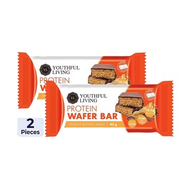 Youthful Living Protein Wafer Bar Peanut Butter Cream 45g x2 Pieces