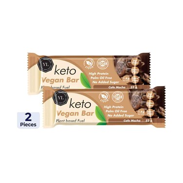 Youthful Living Vegan Keto Bar Keto Cafe Mocha 52g x2 Pieces