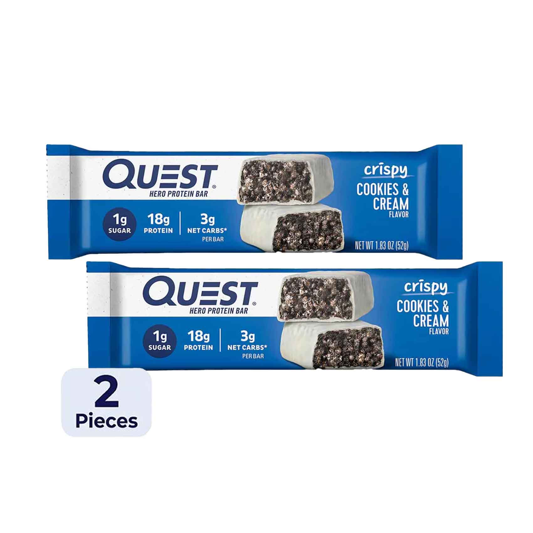 Quest Hero Protein Bar Cookies & Cream 52gr x2 Pieces