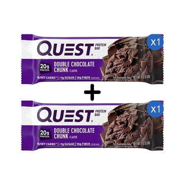 Quest Doublt Chocolate Chunk Protein Bar 60g + 1 Piece