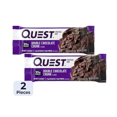 Quest Doublt Chocolate Chunk Protein Bar 60g x2 Pieces