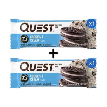 Quest Cookies And Cream Protein Bar 60g + 1 Piece