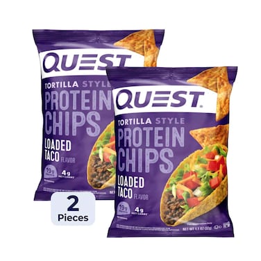 Quest Tortilla Style Protein Chips Loaded Taco Flavor 32g x2 Pieces