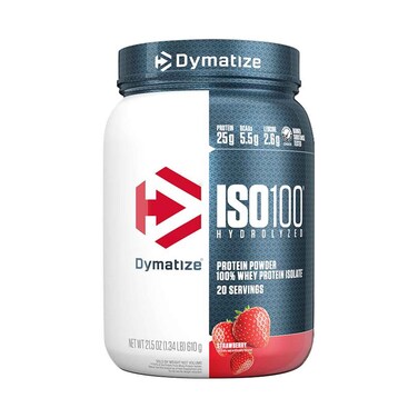 Dymatize ISO100 Hydrolyzed Whey Protein Powder With Strawberry Flavour 610g