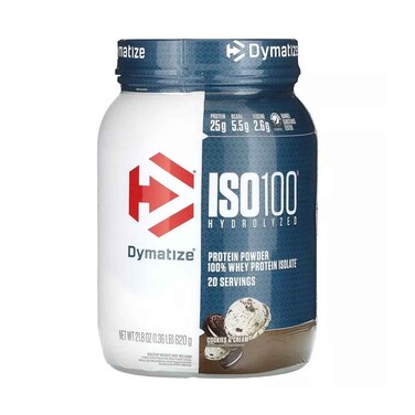Dymatize ISO100 Hydrolyzed Whey Protein Powder With Cookies &amp; Cream Flavour 620g