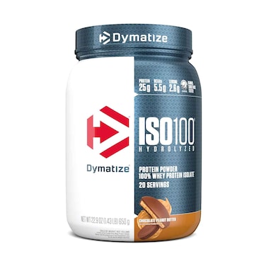 Dymatize ISO100 Hydrolyzed Whey Protein Powder With Chocolate Peanut Butter Flavour 650g