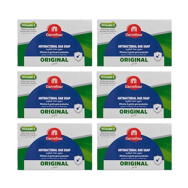 Maf Carrefour Antibacterial Soap Bar Vitamin "E" Original 150gx6 Pieces