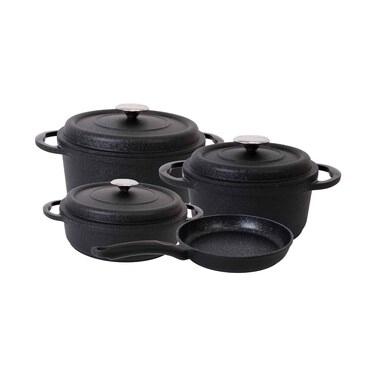 اومس طقم أواني طهي من الكوارتز المصبوب من ،7 قطع