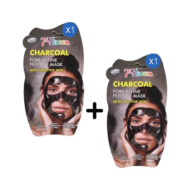 7th Heaven Charcoal Pore Refine Peel-Off Mask With Salicylic Acid 10ml + 1 Piece