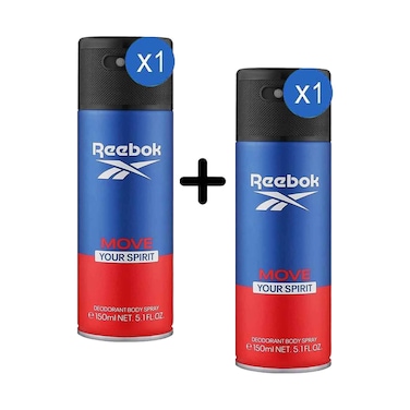 Reebok Deodorant Body Spray For Men, Move Your Spirit 150ml + 1 Piece