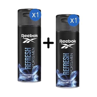 Reebok Deodorant Body Spray Refresh Sports Men 150ml + 1 Piece