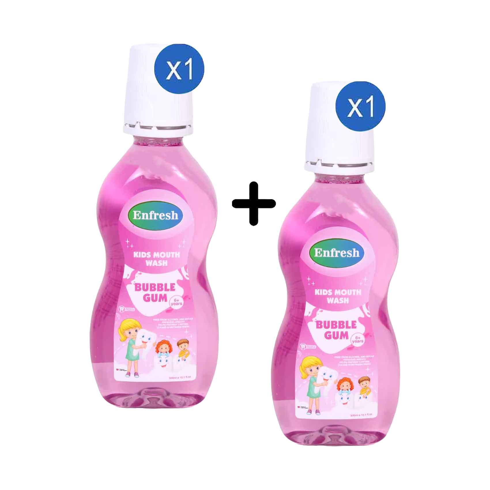 Enfresh Kids Bubble Gum Mouth Wash 300ml + 1 Piece