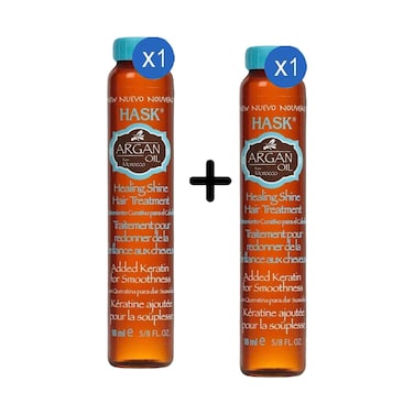 هاسك لعلاج الشعر بزيت الأرغان، يمنح الشعر لمعاناً وترطيباً، 18 مل + 1 قطعة