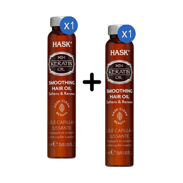 زيت هاسك بالكيراتين لتنعيم ولمعان الشعر 18 مل + 1 قطعة