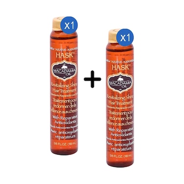 هاسك، علاج الشعر المنعش والمتألق بزيت المكاديميا، 18 مل + 1 قطعة