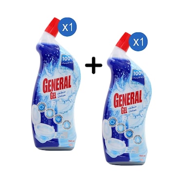 General Toilet Cleaner Power active Gel Ocean Air Freshener Effect 750ml + 1 Piece