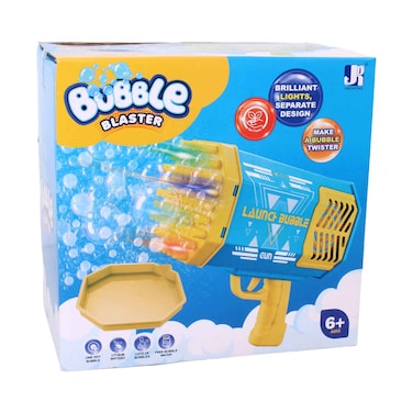 69-Hole Rocket Launcher Bubble Gun &ndash; Mega Output Machine with LED Lights &amp; USB Rechargeable Battery (Assorted Colors)