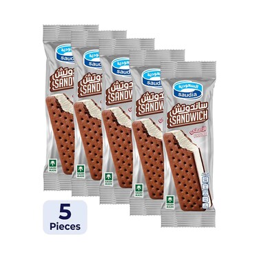 Saudia Sandwich Ice Cream Original 100ml x5 Pieces