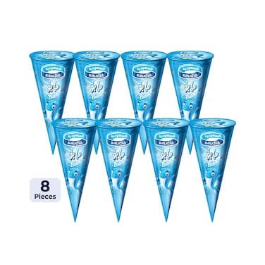 Saudia Ice Cream Baboo Cone Vanilla 110ml x8 Pieces