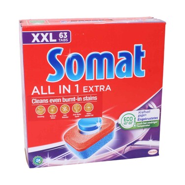أقراص غسيل الأطباق سومات الكل في واحد إكسترا إكس إل 63 قرصًا