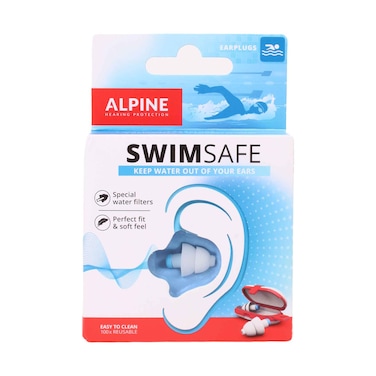 سدادات أذن سباحة قابلة لإعادة الاستخدام من Alpine SwimSafe مزودة بمرشحات مياه