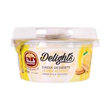 Baladna Delights Greek Desserts Lemon Biscuit Greek Style Yoghurt 120g