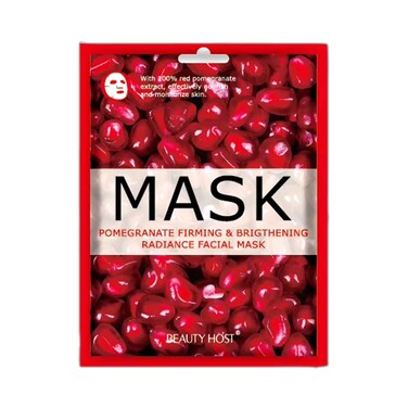 Beauty Host Pomegranate Firming And Brightening Radiance Facial Mask With 100% Pomegranate Extract