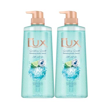 Lux Body Wash Sparkling Sea Salt Refreshing Bubbly Texture 400mlx2 Pieces