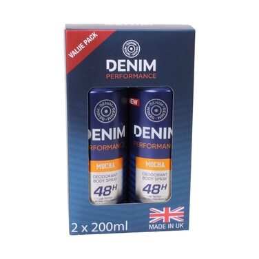 Denim Deodorant Body Spray Mocha 200mlx2 Pieces