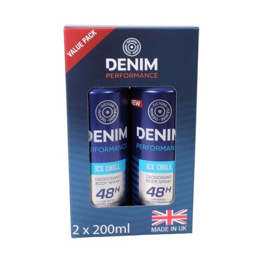 Denim Deodorant Body Spray Ice Chill 200mlx2 Pieces