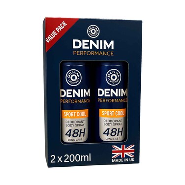 Denim Deodorant Body Spray 200mlx2 Pieces Assorted