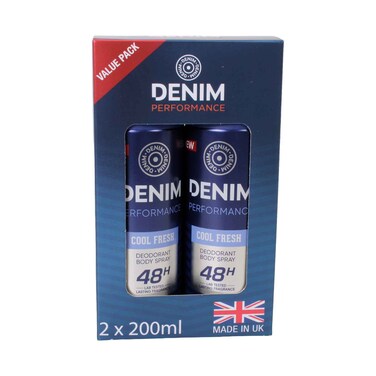 Denim Deodorant Body Spray 200mlx2 Pieces