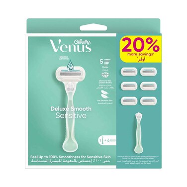 Gillete Sensitive Disposable Razors For Women With Sensitive Skin H+6