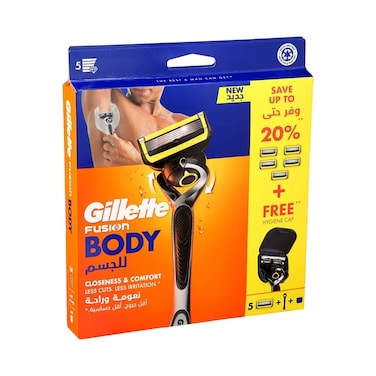 Gillete Fusion Body Closeness And Comfort Less Cuts  Less Irritation Blades 6 Pieces