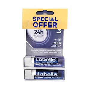 Labello 24h Moisture Lip Balm Men 4.8gx2 Pieces