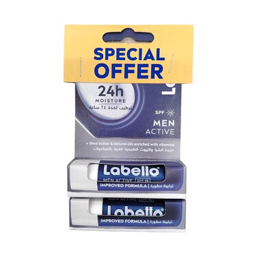 Labello 24h Moisture Lip Balm Men 4.8gx2 Pieces
