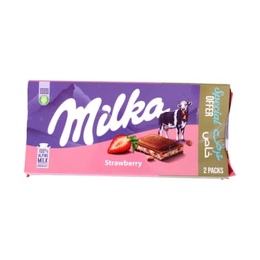Milka Strawberry Chocolate 90gx2 Pieces