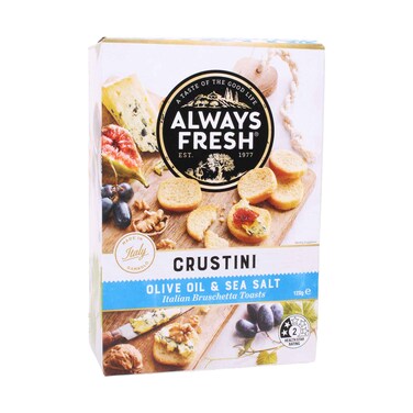 Always Fresh Crustini Bread Toast Olive Salt 120g