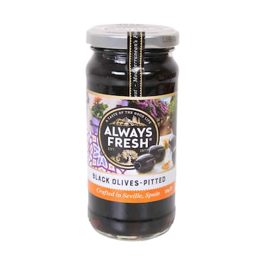 Always Fresh Black Pitted Olives 220g