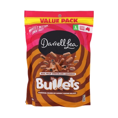 Darrell Lea  Real Milk Chocolate Liquorice  Bullets 400g