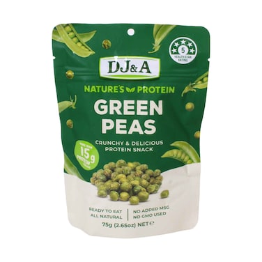 DJ&amp;A Green Peas Snack 75g