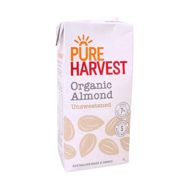PureHarvest Organic Almond Milk Unsweetened 1L