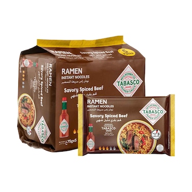 Tabasco Savory Spicy Beef Ramen Noodles 75g Pack of 5
