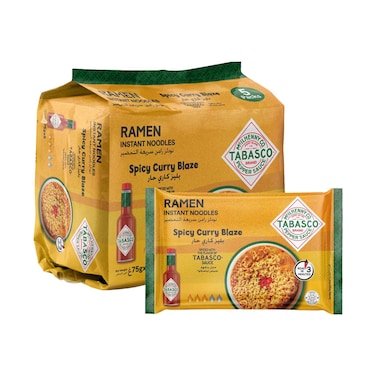 Tabasco Spicy Curry Blaze Ramen Noodles 75g Pack of 5